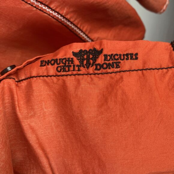 Roar‎ Shirt Orange Signature Edition Embroidered Long Sleeve Shirt Y2K Grunge XL - Picture 8 of 16